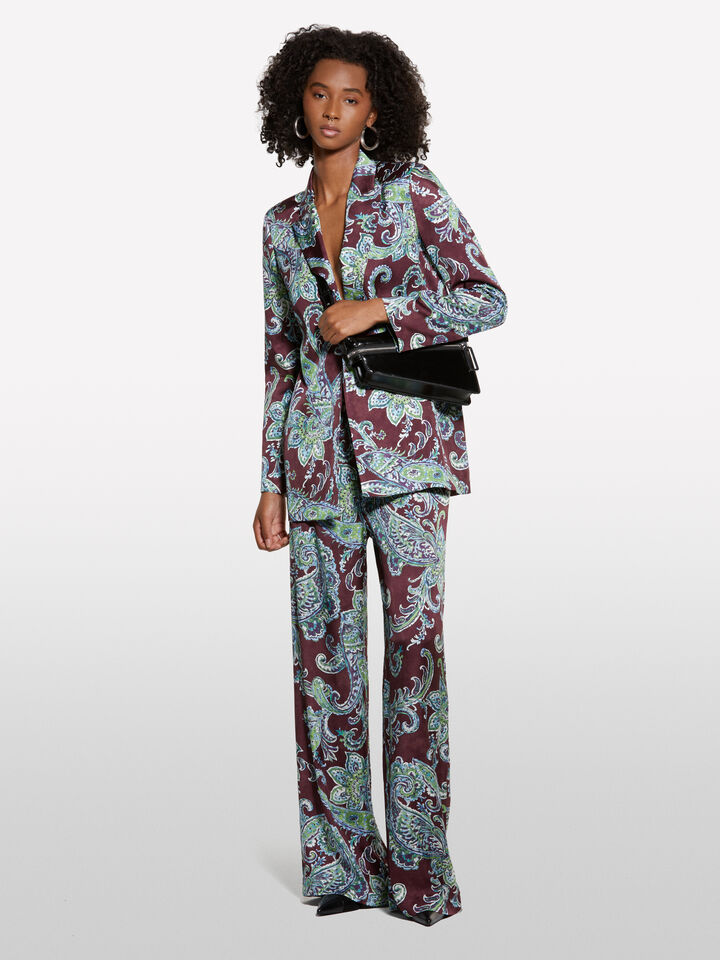 Paisley pattern open blazer - women's blazers - Multi-color | Sisley image number 1